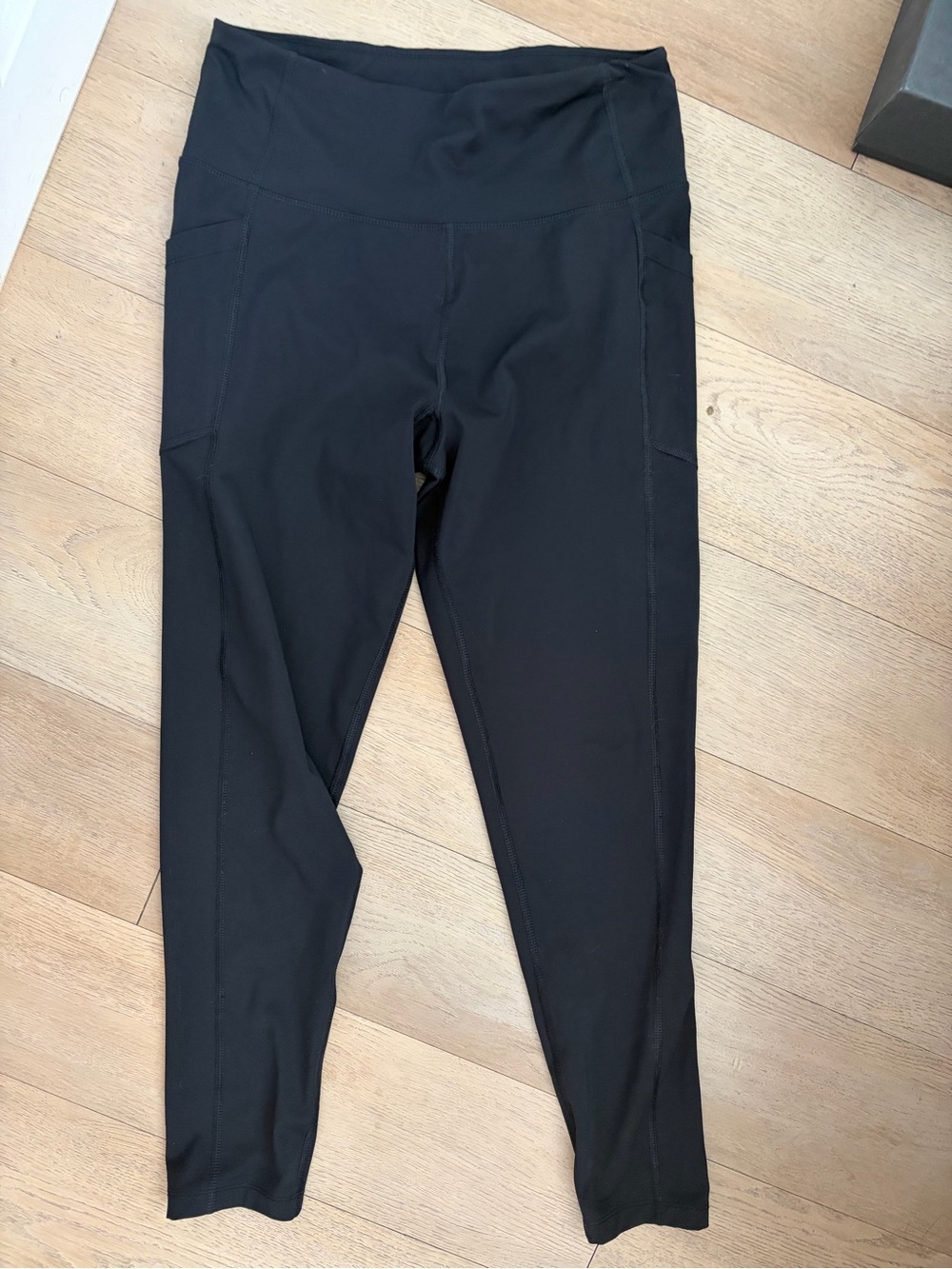 Calvin Klein Black High-Rise Leggings with Side Pockets